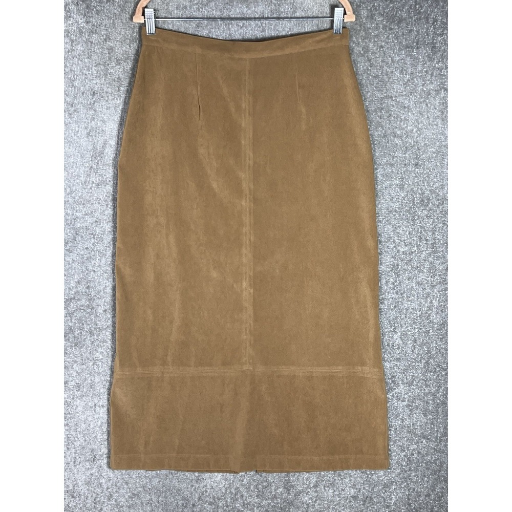 Savion Skirt Womens Size‎ 12 Brown Stretch A-Line Maxi Back Slit Vintage Y2K